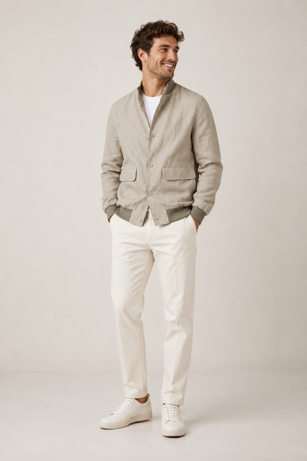 Bomber in lino Paul Miranda Uomo