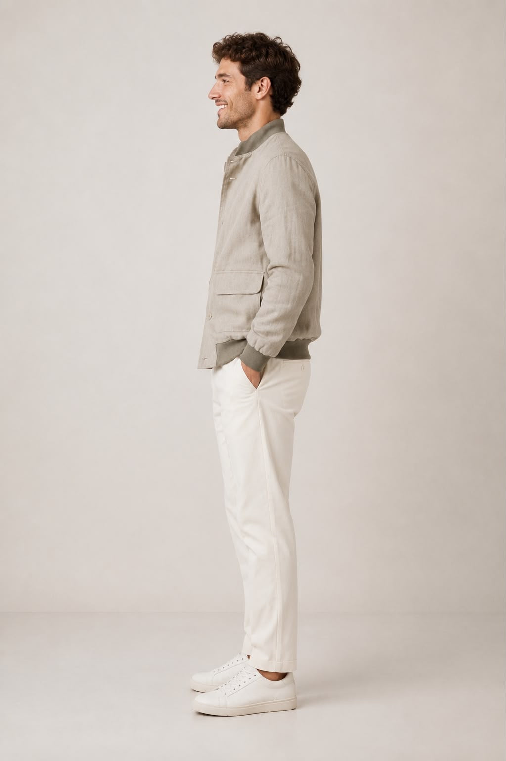 Bomber in lino Paul Miranda Uomo