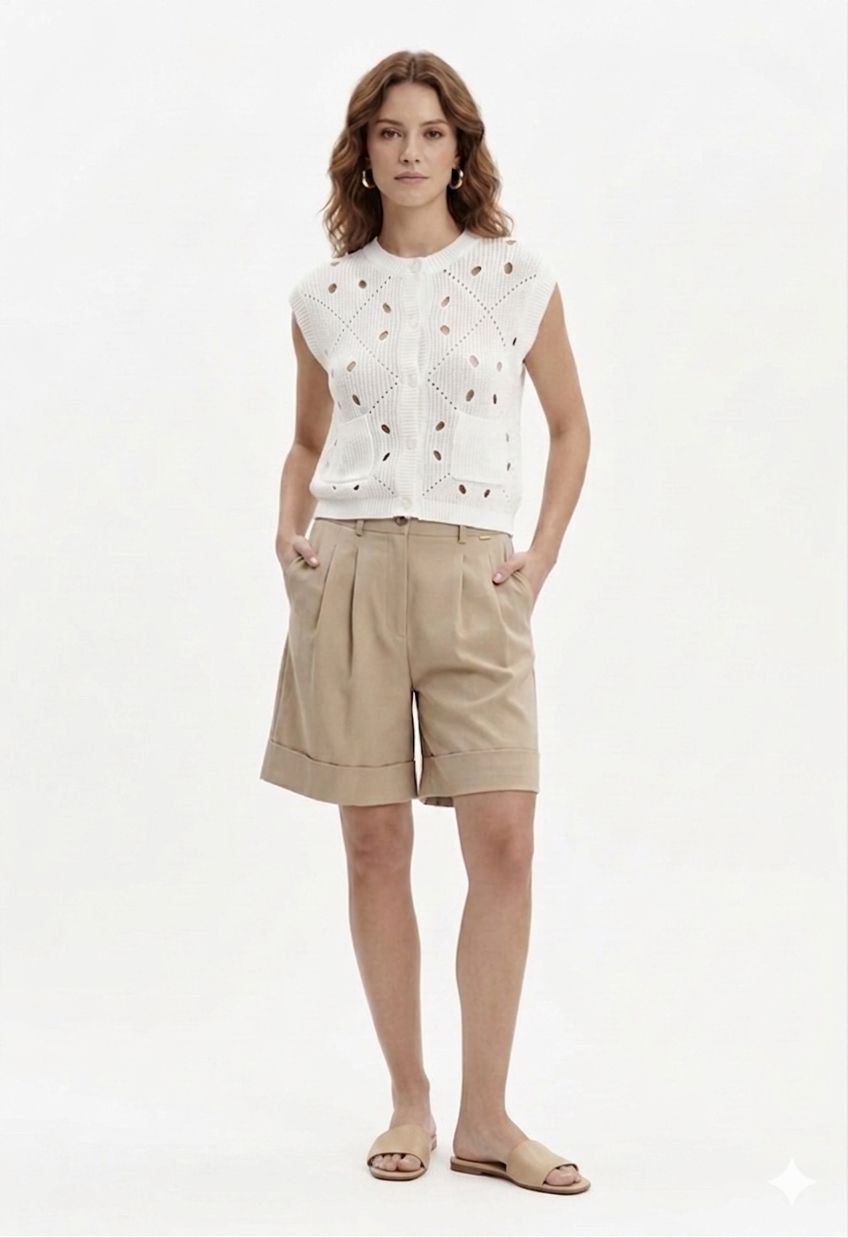 Shorts  White Wise Donna